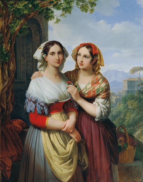 Johann Ender, Zwei Mädchen in einer Landschaft, 1842 von Atelier Liesjes
