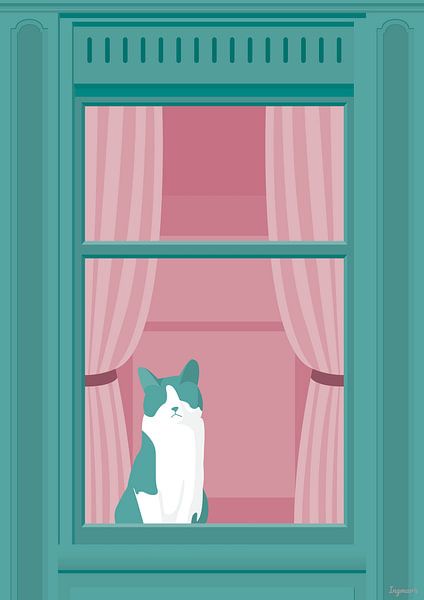 Katze im Fenster von Ingmar Harthoorn