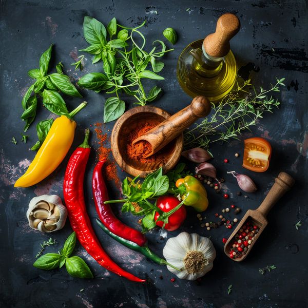 Gewürzstillleben – Perfekte Küchenkunst von Poster Art Shop