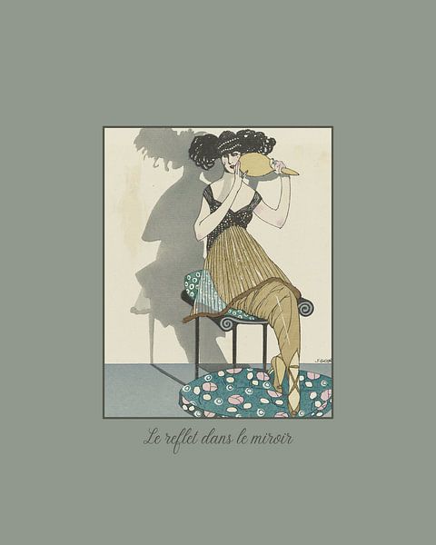 Le reflex dans le miroir - Historic retro Art Deco fashion print by NOONY
