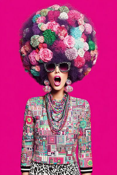 Malerei Frau mit Blumen von Egon Zitter