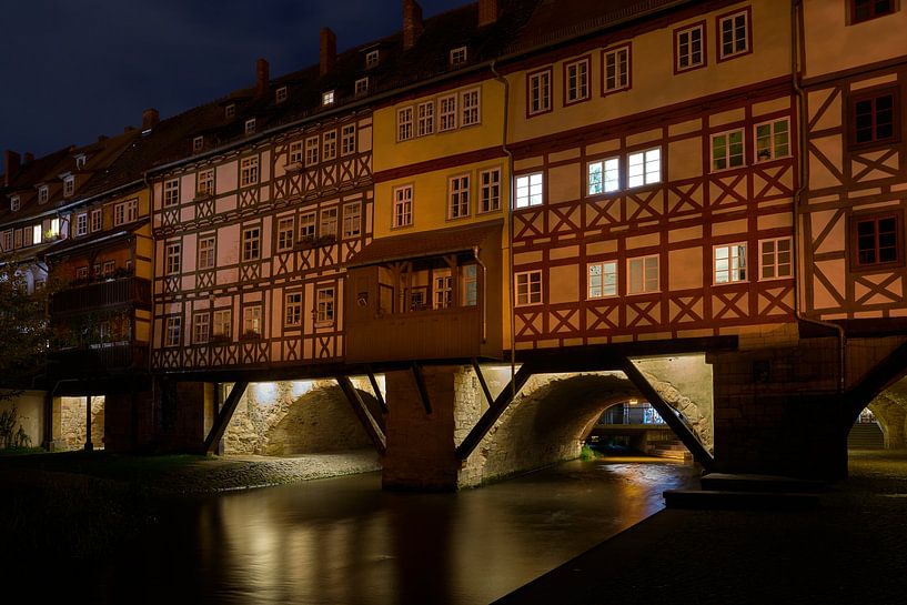 Krämerbrücke bei Nacht von Heiko Kueverling