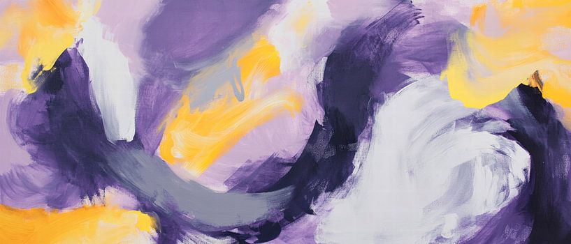 Abstract colour explosion in yellow and purple by Poster Art Shop