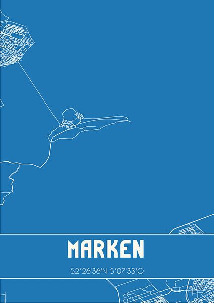 Blaupause | Karte | Marken (Nordholland) von Ortsdrucke