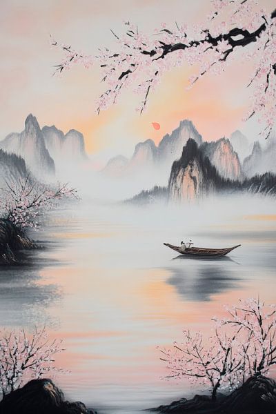 Gentle morning atmosphere on the lakeshore by Poster Art Shop