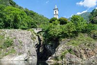 Church over a Lake in Cannobio