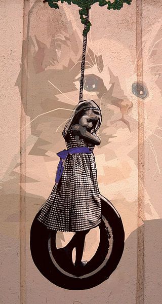 Katze an der Wand von Moonheart Artworks