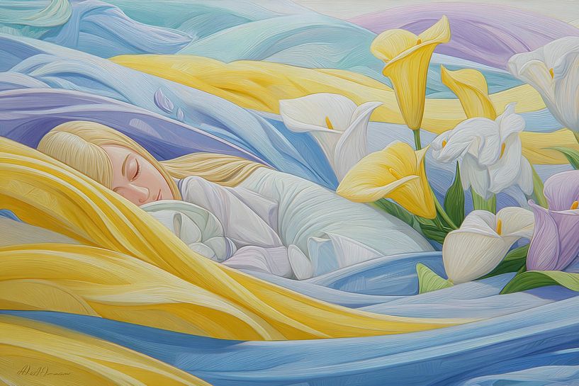 Frau mit Blumen von Egon Zitter