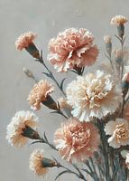 Eleganter Nelkenstrauß - Botanische Kunst in Blush und Creme