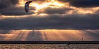 Kitesurfer in the evening