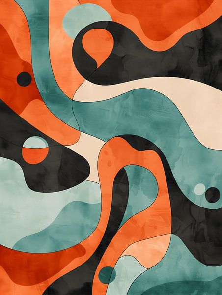 Modern Abstrakt Blau Rot II von Gypsy Galleria