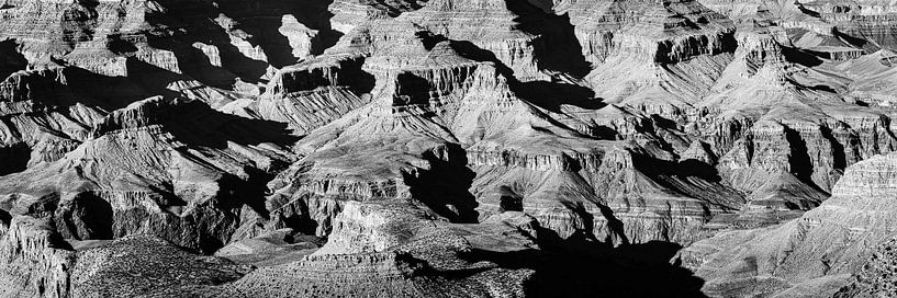 Naturwunder Schlucht und Colorado River Grand Canyon Nationalpark in Arizona USA in schwarz-weiss von Dieter Walther