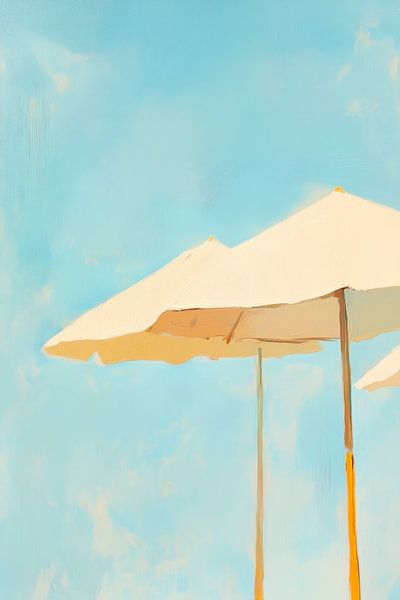 Sonnenschirme im Himmelblau von Poster Art Shop