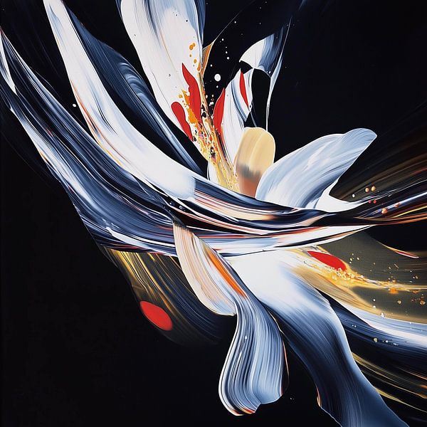 Explosion der Energie in fließenden Linien von Color Square