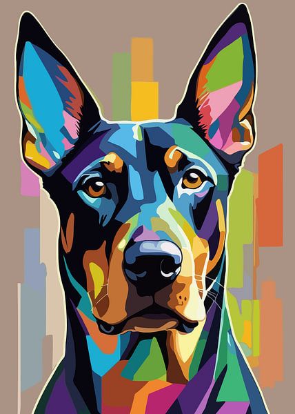 Dobermann Pinscher Pop Art par MIROKKU