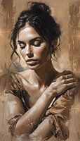 Portrait of serene woman in warm tones