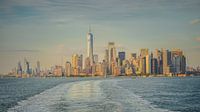 Lower Manhattan und das Finanzviertel von der Staten Island Ferry aus