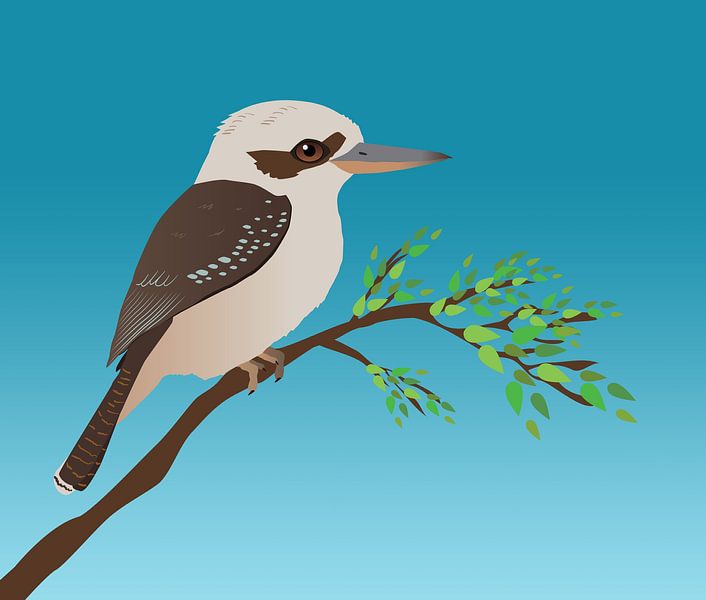 Kookaburra digitale Illustration von Bianca Wisseloo