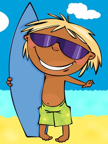 Surfer am Strand von Henny Hagenaars