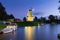 Dokkum, Mühle Zeldenrust nach Sonnenuntergang