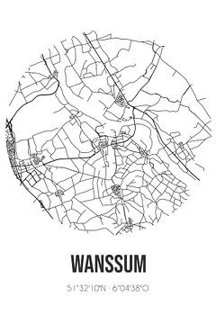 Wanssum (Limburg) | Map | Black and white