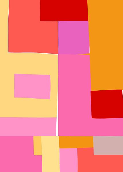 Mosaic Brights 2 | Color Blocking | Rose, Magenta, Rouge, Jaune par Menega Sabidussi