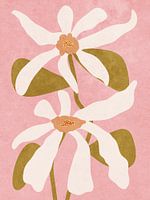 Abstrakte große weiße Blumen