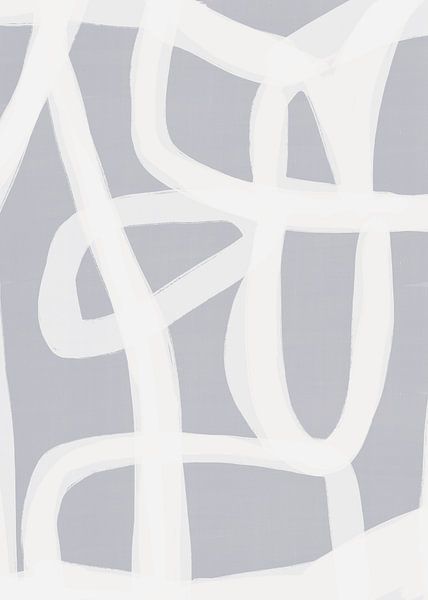 Japandi Brush Stroke Flow #1 | Bleu pâle Blanc par Bohomadic Studio
