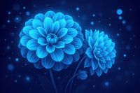 Blaues Licht - Verträumte Dahlien's in der Nacht