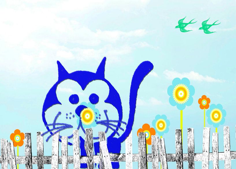 Cat behind the fence par Roswitha Lorz