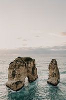 Sunset at Pigeon Rocks, Raouche Rocks in Beirut Lebanon