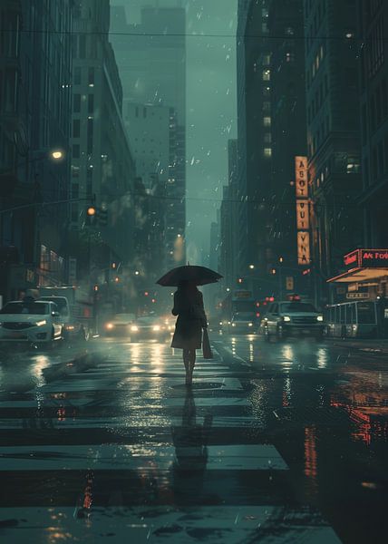 Rainy City Night by Lae