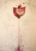 Rote Mohnblume mit Phantasiefarbe