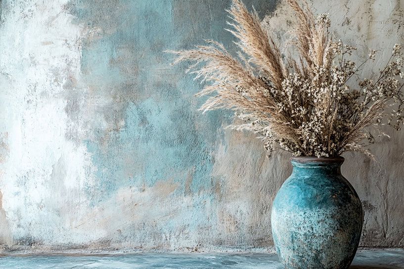 Rustic vase with pampas grass by Art & Soul Creations