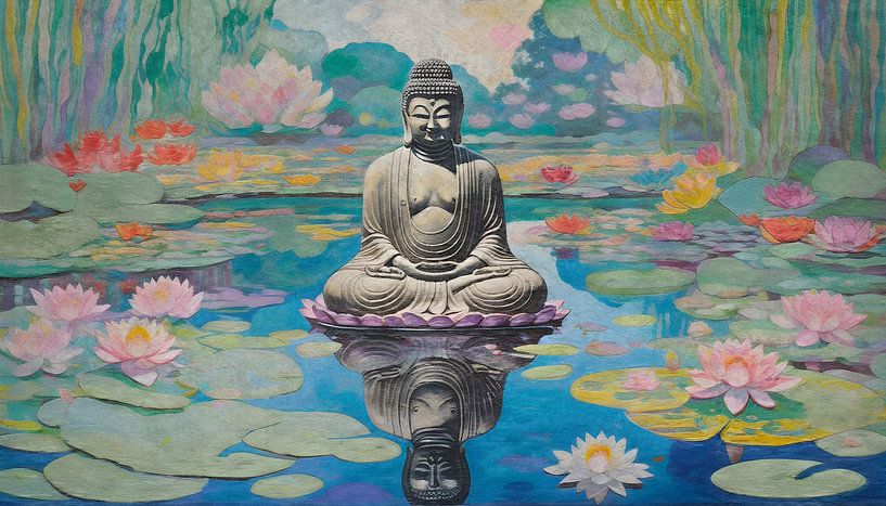 Cocooning mit Buddha - Seerosen Teich von Wolfsee