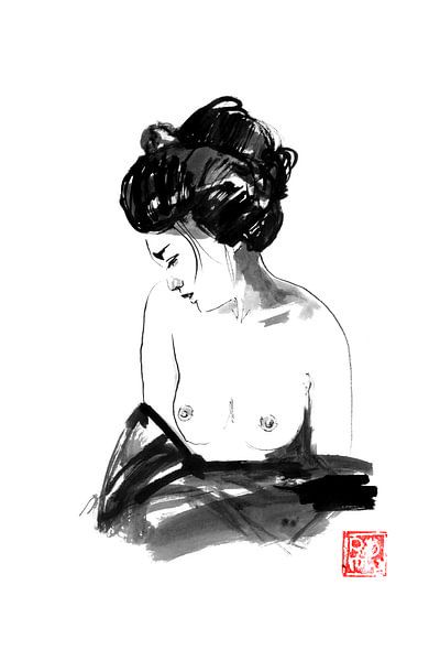 geisha bain par Péchane Sumie
