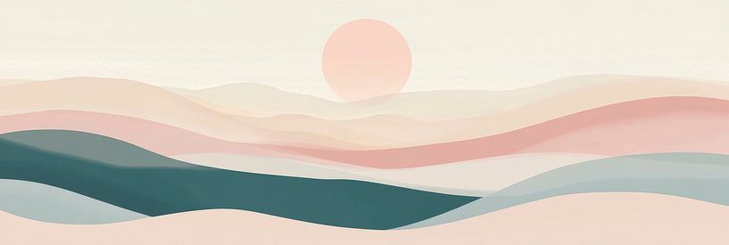 Glooiende heuvels en zonneschijn van Poster Art Shop