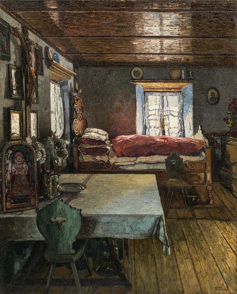 Josef Stoitzner, Rustikales Schlafzimmer, 1913 von Atelier Liesjes