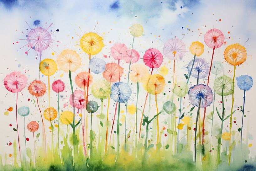 Dandelion flower painting by Eye catching paintings