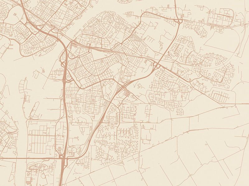 Terracotta-Stil Karte von Dordrecht von De Kaartenwinkel