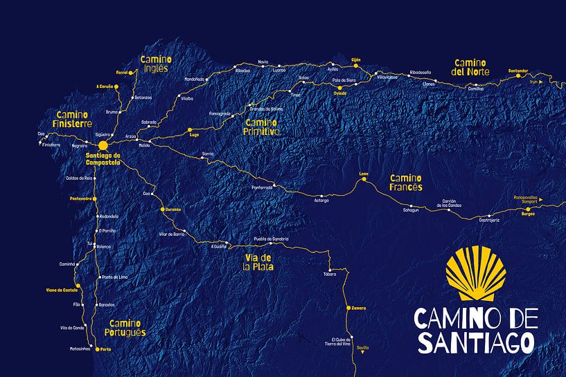 Camino de Santiago Map | Way of St. James Routes by ViaMapia