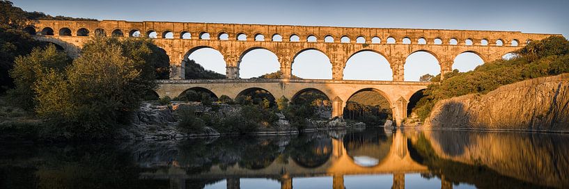 Panorama and sunrise at Pont Du Gard, France by Henk Meijer Photography