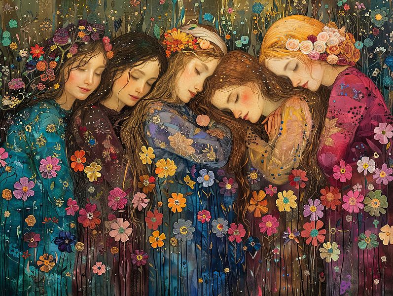 femmes fleurs et étoiles par Egon Zitter