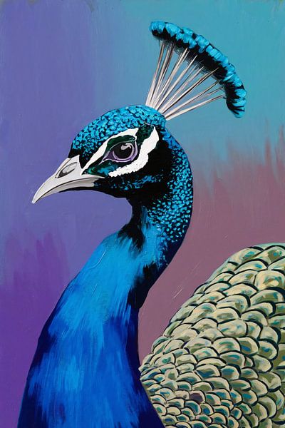 Bunte Pfauenmalerei in Pop Art von Imperial Art House