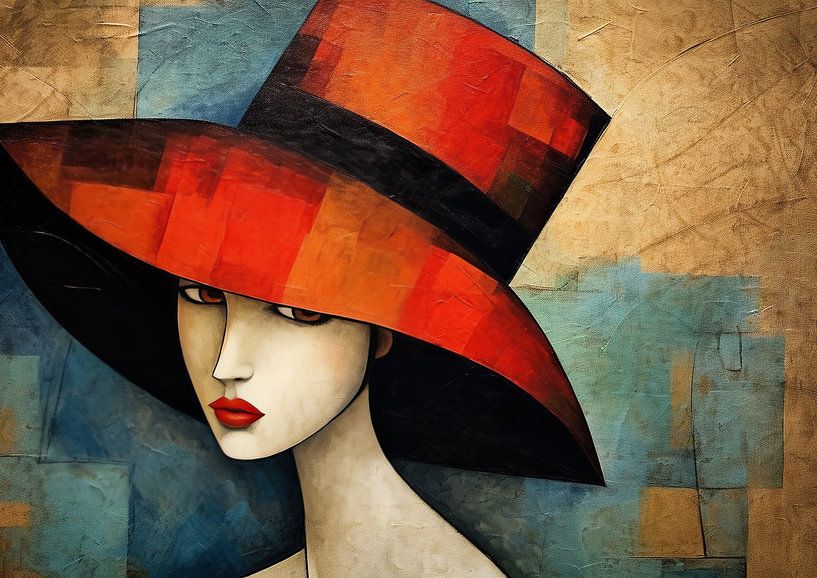 Femme avec chapeau 114.38 par Peintures accrocheuses