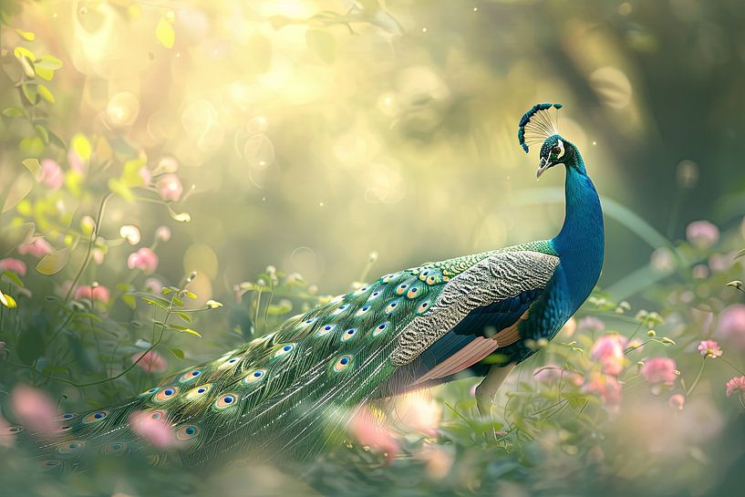 Paon bleu par Poster Art Shop