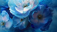 Azure Elegance Big Flowers