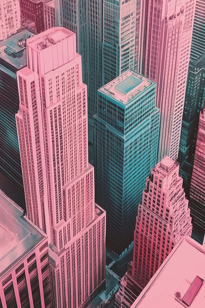 Retro-Skyline von New York von Thea