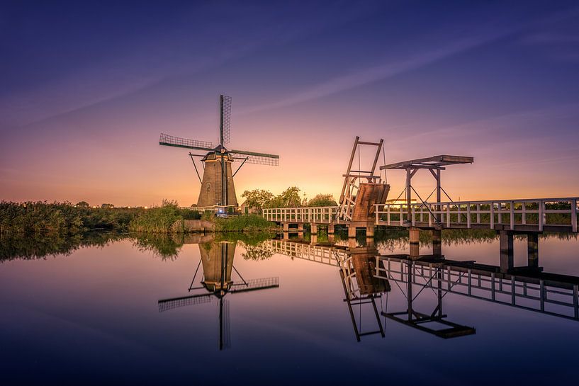 Kinderdijk Night Glow by Michiel Buijse