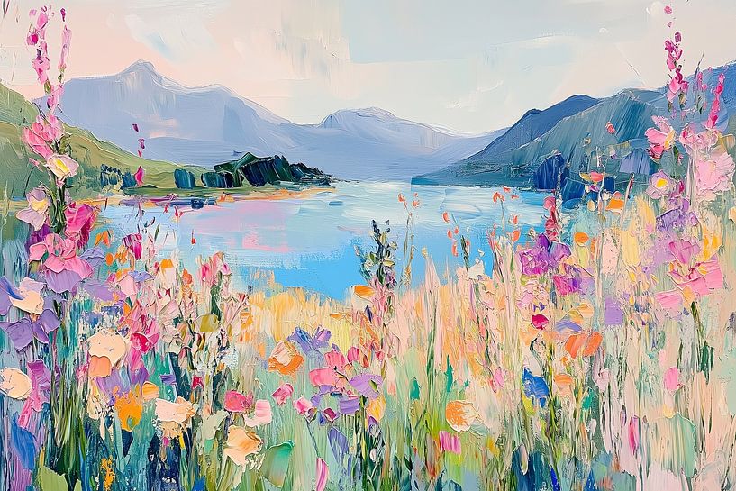 Flowers by the lake by Bianca ter Riet